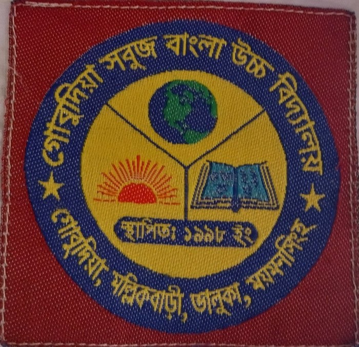 SBHS school badge: globe, rising sun and open book